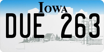 IA license plate DUE263