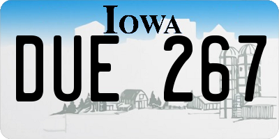 IA license plate DUE267