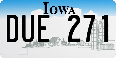 IA license plate DUE271