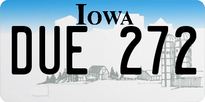 IA license plate DUE272
