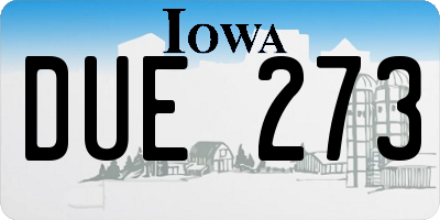 IA license plate DUE273