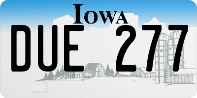 IA license plate DUE277