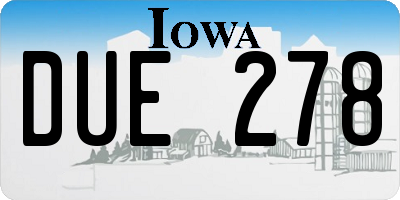 IA license plate DUE278
