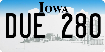 IA license plate DUE280