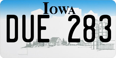 IA license plate DUE283