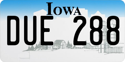 IA license plate DUE288
