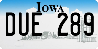 IA license plate DUE289