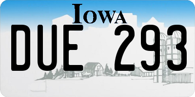 IA license plate DUE293