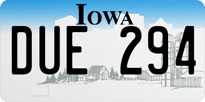 IA license plate DUE294