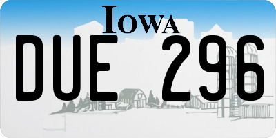 IA license plate DUE296
