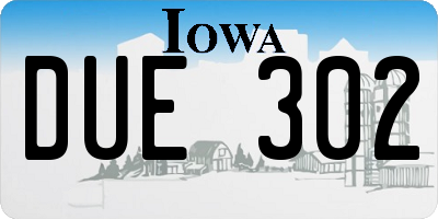 IA license plate DUE302