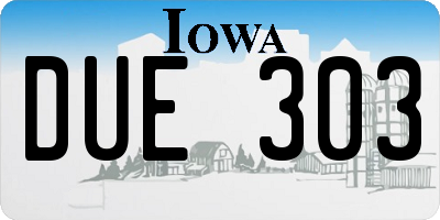 IA license plate DUE303