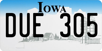 IA license plate DUE305