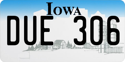 IA license plate DUE306