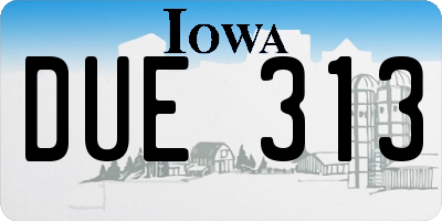 IA license plate DUE313
