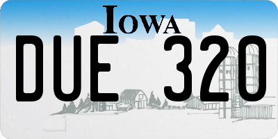 IA license plate DUE320