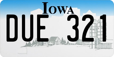 IA license plate DUE321