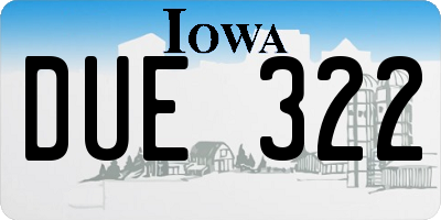 IA license plate DUE322