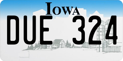 IA license plate DUE324