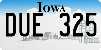 IA license plate DUE325