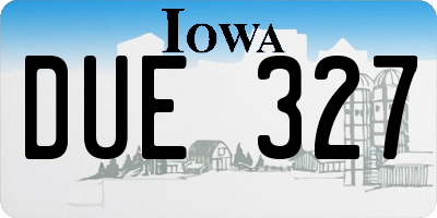 IA license plate DUE327