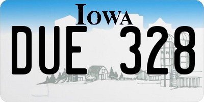 IA license plate DUE328