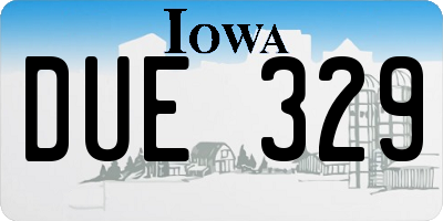 IA license plate DUE329