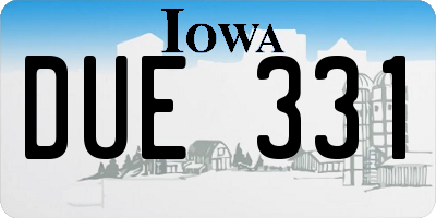 IA license plate DUE331