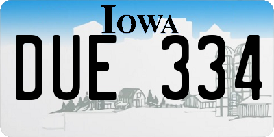 IA license plate DUE334