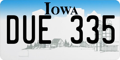 IA license plate DUE335