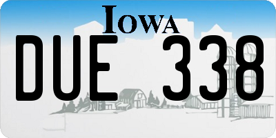 IA license plate DUE338