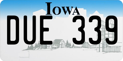 IA license plate DUE339