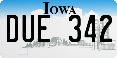 IA license plate DUE342