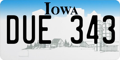 IA license plate DUE343
