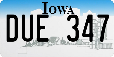 IA license plate DUE347