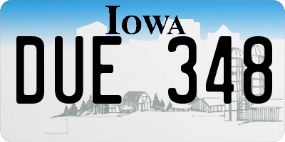 IA license plate DUE348