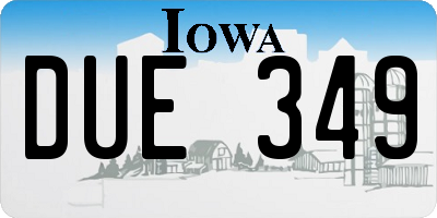 IA license plate DUE349