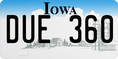 IA license plate DUE360