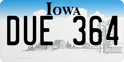 IA license plate DUE364
