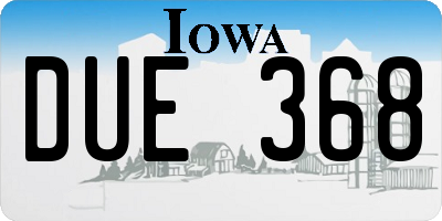 IA license plate DUE368