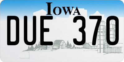 IA license plate DUE370