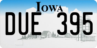 IA license plate DUE395