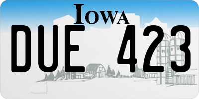 IA license plate DUE423