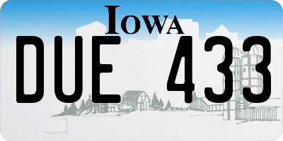 IA license plate DUE433