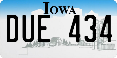 IA license plate DUE434