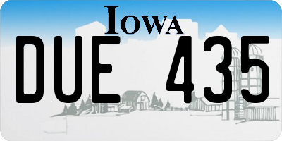 IA license plate DUE435
