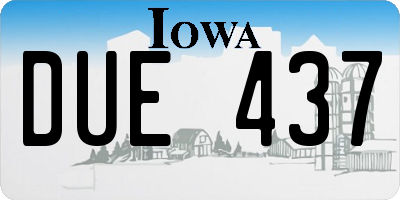 IA license plate DUE437