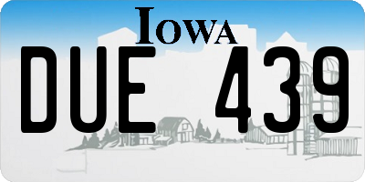 IA license plate DUE439