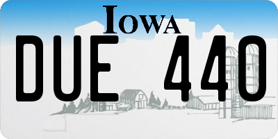 IA license plate DUE440