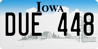 IA license plate DUE448
